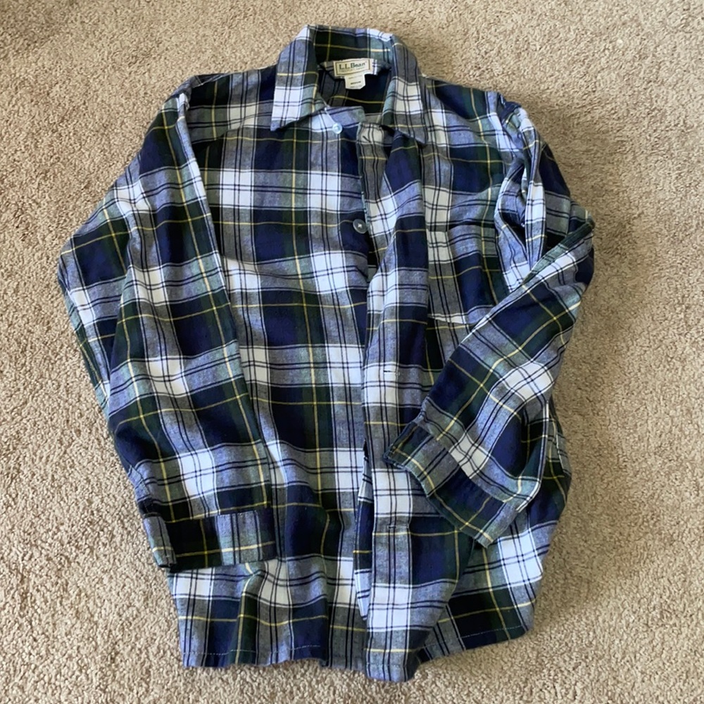 LL Bean Men’s Medium Plaid Button Down